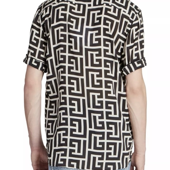 Balmain Macromonogram Short-Sleeve Pajama Shirt - Picture 4 of 6